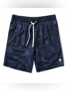 Vuori Kore Lined Shorts Mens Large Blue Zip Pocket Training Athletic V302 Comfy